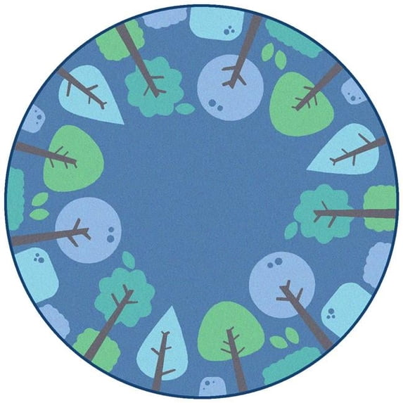6 ft. Kidsoft Tranquil Trees, Blue - Round