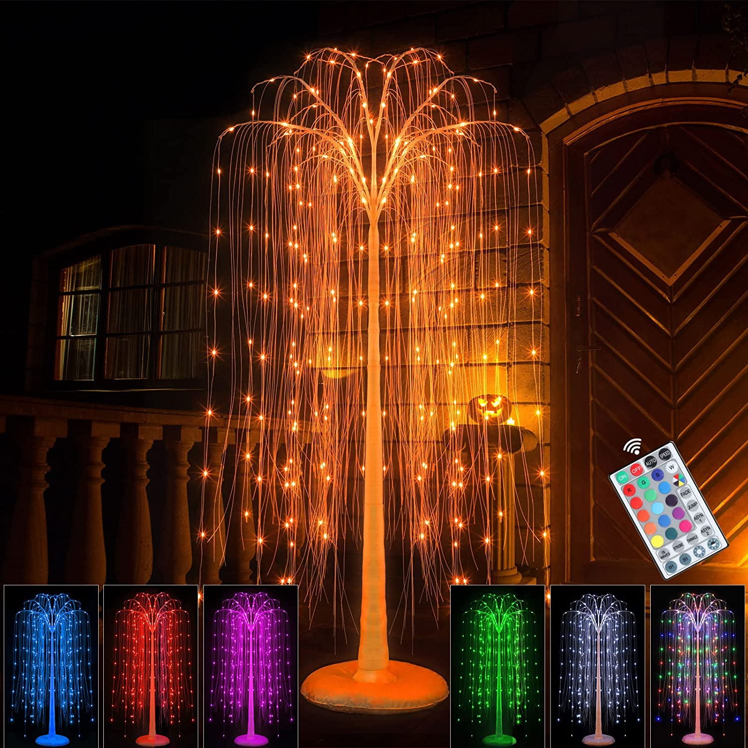 6 ft. LED Weeping Willow Tree, Colored Light Up Artificial Tree Décor