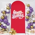 thumbnail image 1 of 6 ft Matte Fitted Spandex Round Top Wedding Arch Backdrop Stand Cover Events, 1 of 14
