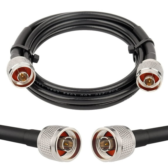 6 ft N Male to N Male Cable (50 Ohm), MOOKEERF Pure Copper Low-Loss Coaxial Extension Cables for LTE/Ads-B/Ham/Wifi/Antenna/Signal Booster Use