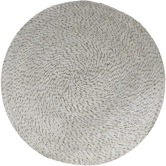 6 ft Natural Beige Round Wool Rug for Living Room Braided Non-slip Reversible Handwoven Area Rug by MystiqueDecors - 6'
