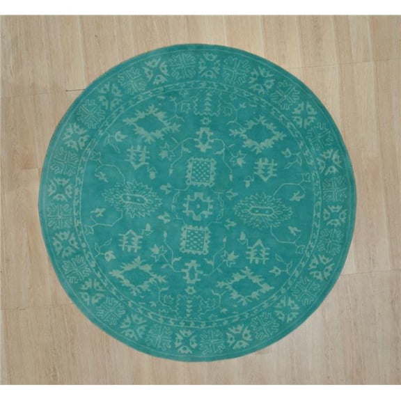 6 ft. Overdyed Traditional Round Area Rug, Turquise