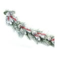 thumbnail image 1 of 6 ft. PVC Snowy Pine with Berry Garland, Green & White, 1 of 1