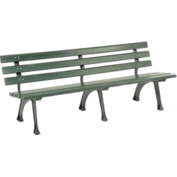 6 ft. Park Bench with Backrest - Green - Unassembled - Durable & Eco-Friendly