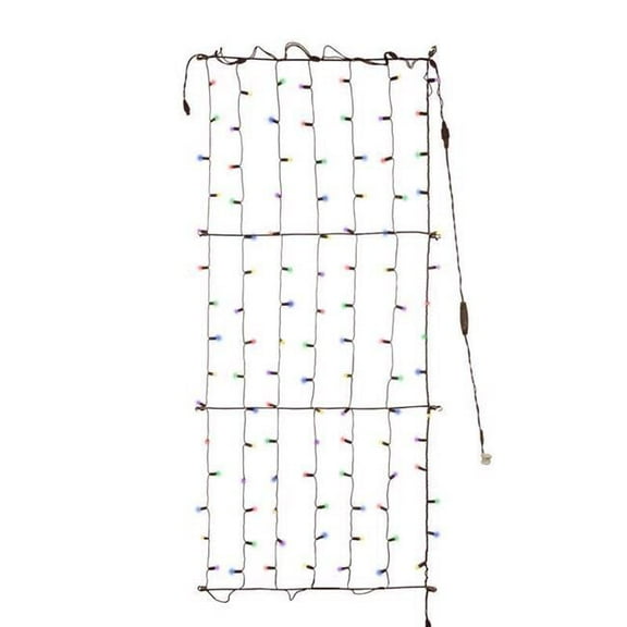 6 ft. Platinum LED Mini Net Christmas Lights, Multi Color - 100 Count