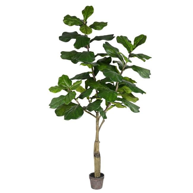 6-Foot Green Plastic Potted Fig Floor Plant