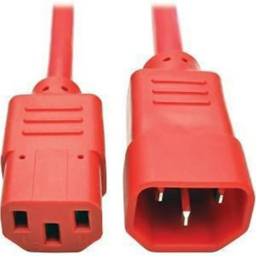 6 ft. Power Extension Cord 15A - 14Awg C14 to C13 Heavy Duty SJT, Red