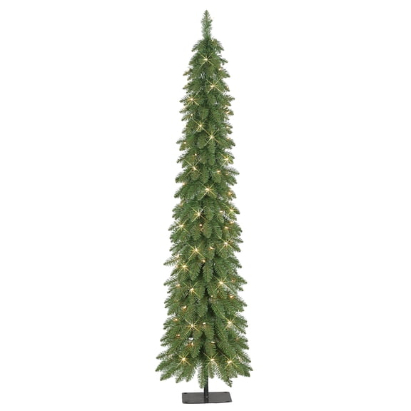 6 ft Pre-Lit Alpine Artificial Pencil Tree