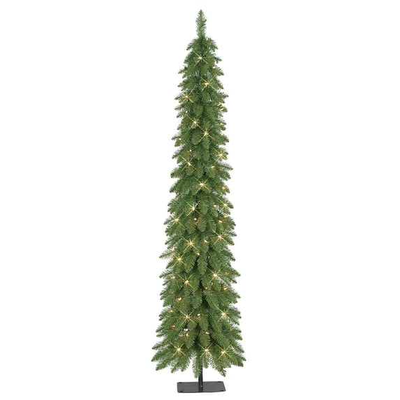 6 ft Pre-Lit Alpine Artificial Pencil Tree