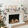 thumbnail image 1 of 6 ft Pre-Lit Christmas Garland with Lights, Pink Ribbon Bows, Ball Ornaments, Pine Cones, Roses, Timer, Christmas Decorations for Mantle, Fireplace, Stairs, Railing, Indoor Outdoor, 1 of 8