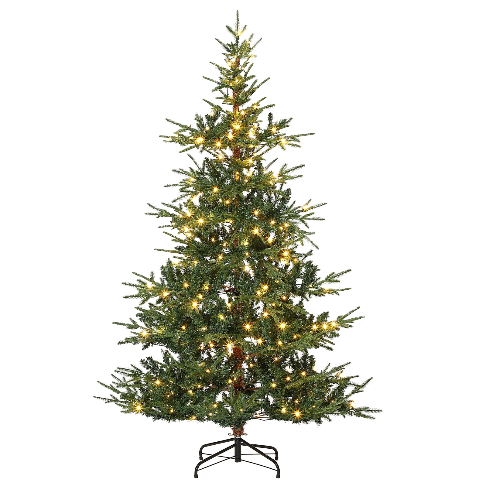 6 ft Pre-Lit Christmas Tree with Lights, Artificial Christmas Tree with ...