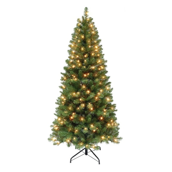 6 ft Pre-lit Virginia Pine Tree 659 Tips 250 UL Clear Incandescent Lights