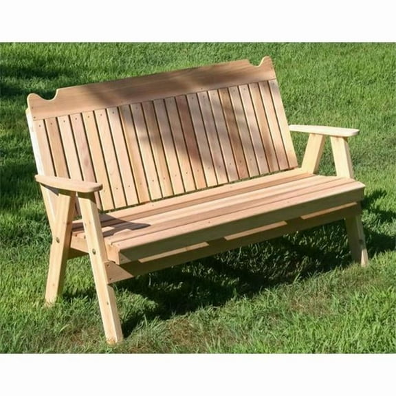6 ft. Red Cedar Straight Back English Garden Bench