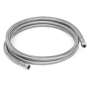 6 ft Refrigerator Water Ice Maker Supply Line, 1/4 Inch Compression Stainless Steel Ice Maker Hose Connector, for Small Residences with Short Distance