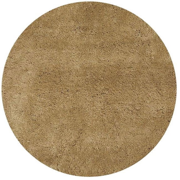 6 ft. Round Polyester Gold Area Rug