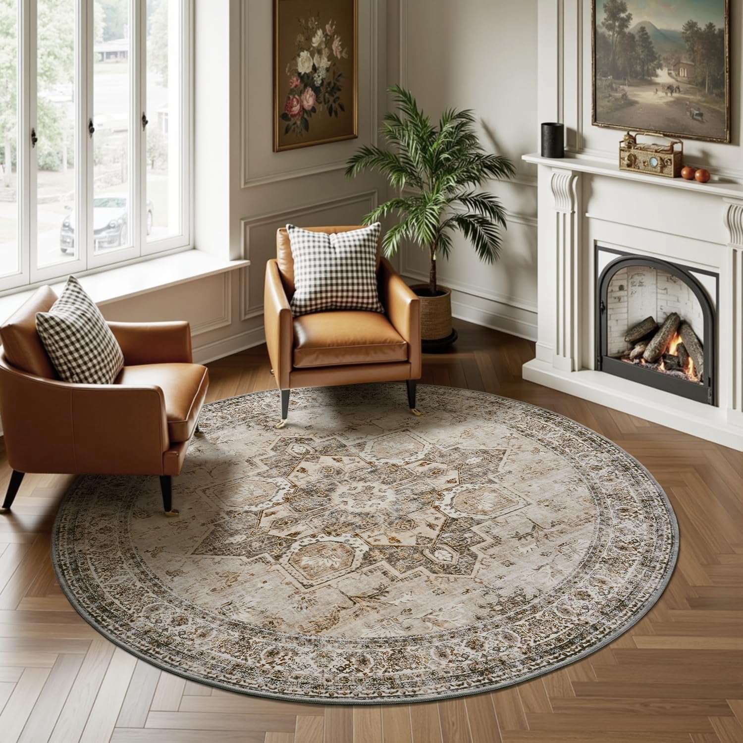 6 ft Round Rugs for Living Room Bedroom Rug Circle Area Rug for Dining ...