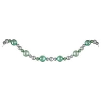 6 ft. Silver & Seafoam Green 3-Finish Shatterproof Ball Christmas Garland