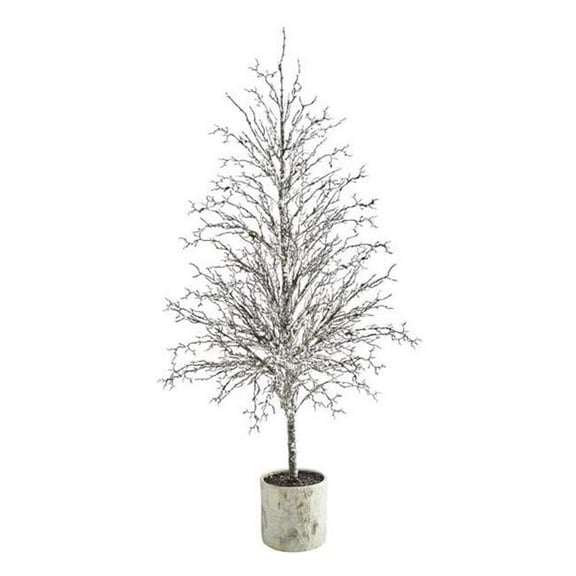 6 ft. Snowed Twig Artificial Tree in Decorative Planter
