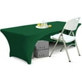 thumbnail image 1 of 6 ft Spandex Table Cover Open Back Fitted Polyester Tablecloth Stretch Washable Tablecover Table Toppers Forest Green, 1 of 6