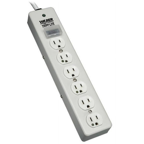 6 ft. Surge Protector Strip Medical RT Angle Plug 6 Outlet Cord