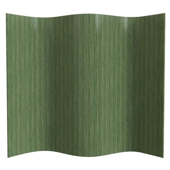 6 ft. Tall Bamboo Wave Screen - Distressed Green