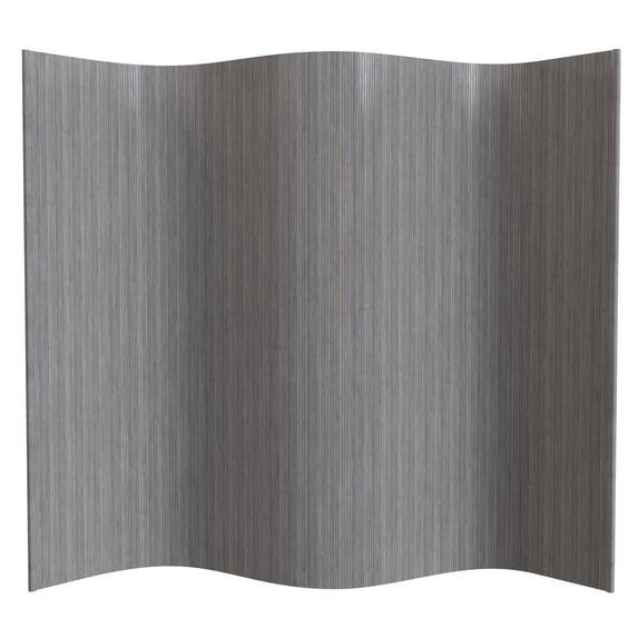 6 ft. Tall Bamboo Wave Screen - Grey Room Divider, Freestanding