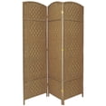 thumbnail image 1 of 6 ft. Tall Diamond Weave Fiber Room Divider - Natural - 3 Panel, 1 of 1