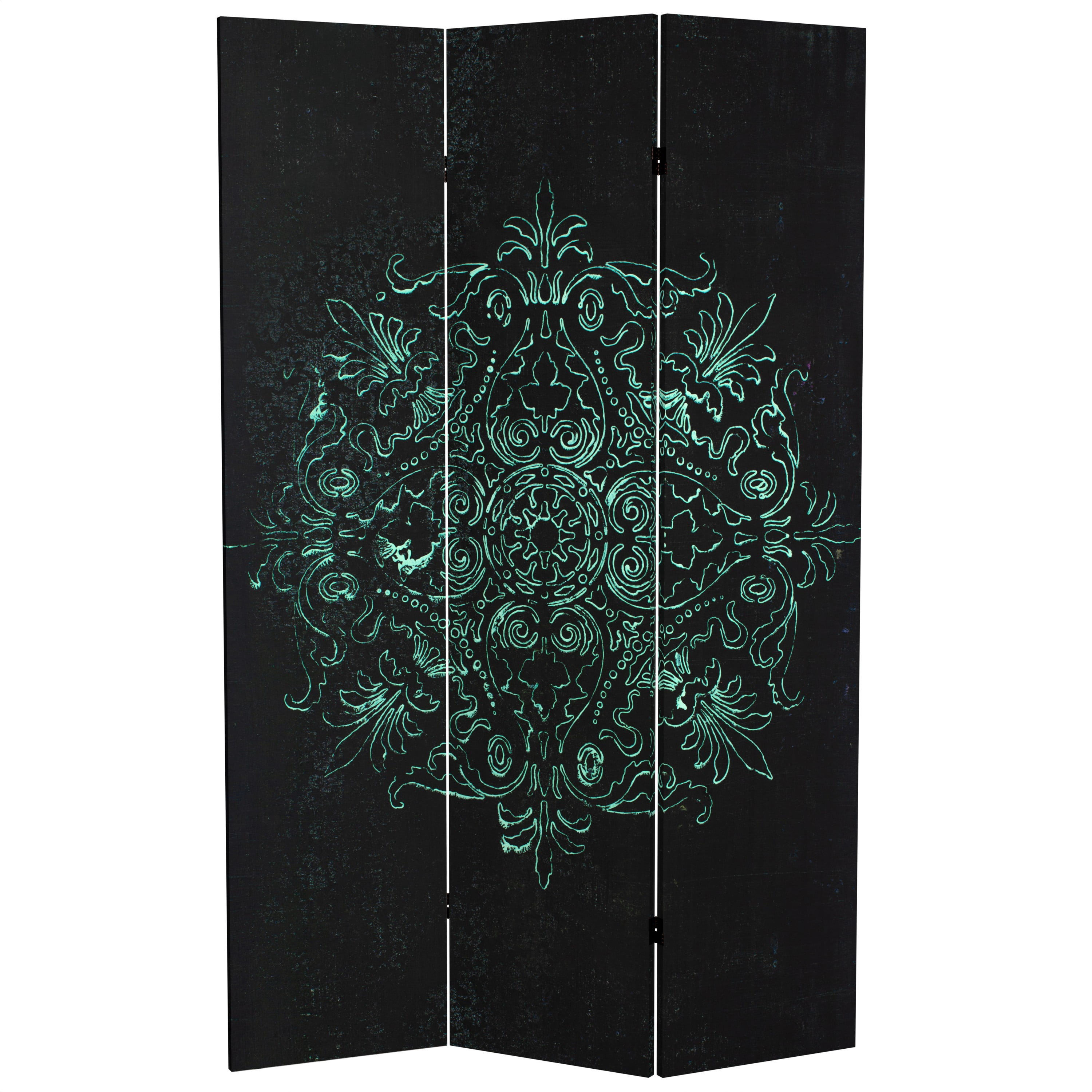 6 ft. Tall Double Sided Sacred Geometry Canvas Room Divider