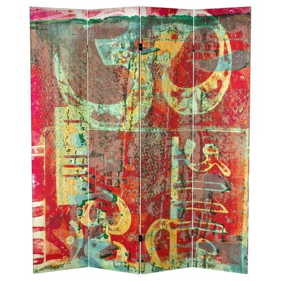 6 ft. Tall Double Sided Urban Mantra Canvas Room Divider