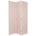 thumbnail image 1 of 6 ft. Tall Faux Rattan Fiber Weave Privacy Screen Room Divider Soft Pink 3 Panel, 1 of 1
