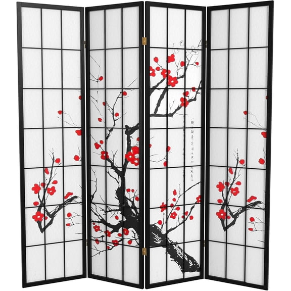 6 ft. Tall Flower Blossom Divider - Black - 4 Panels
