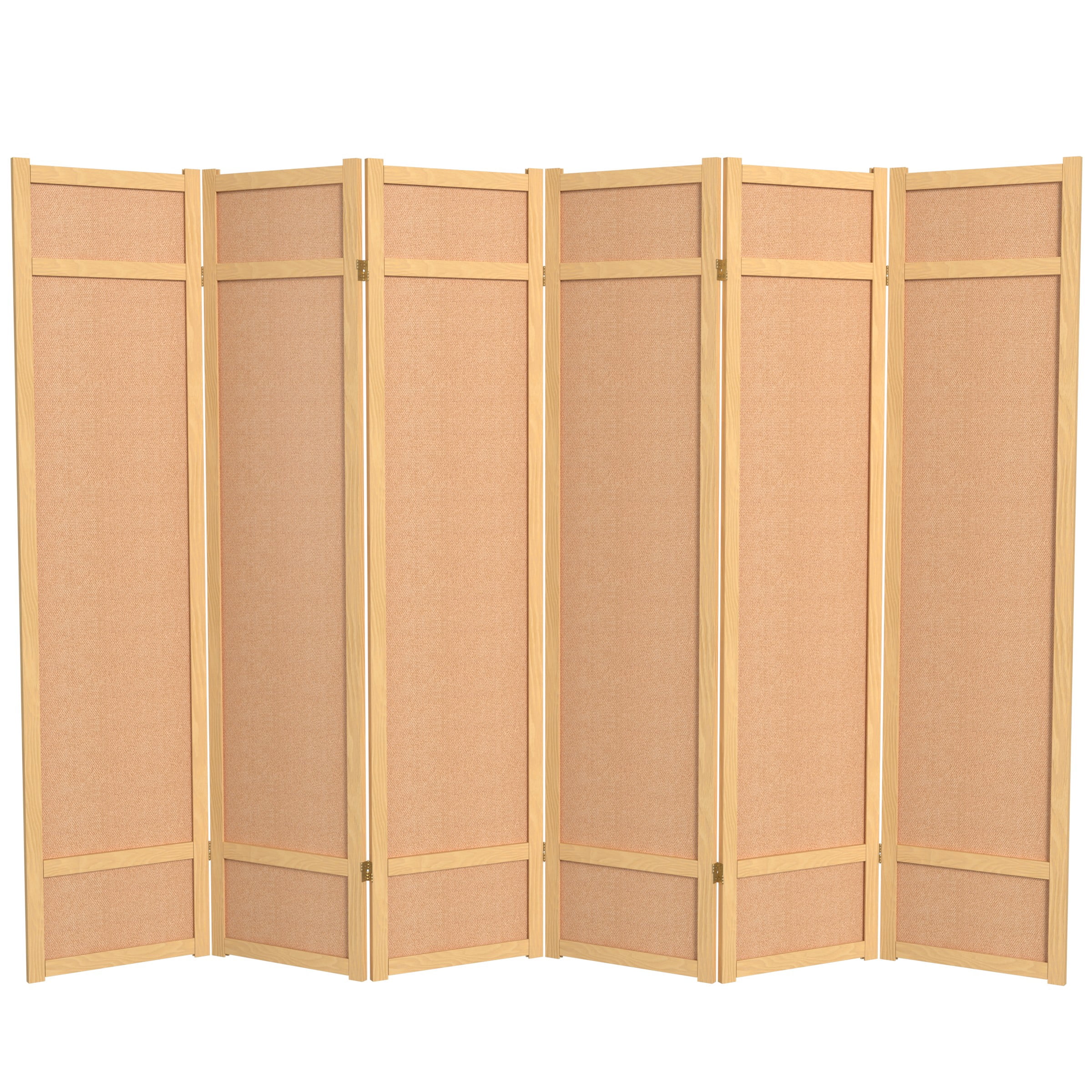6 ft. Tall Jute Shoji Screen - 6 Panel - Natural