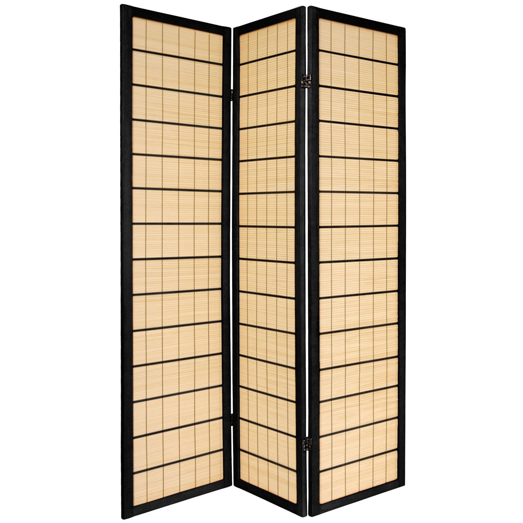 6 ft. Tall Kimura Shoji Screen - 3 Panel - Black