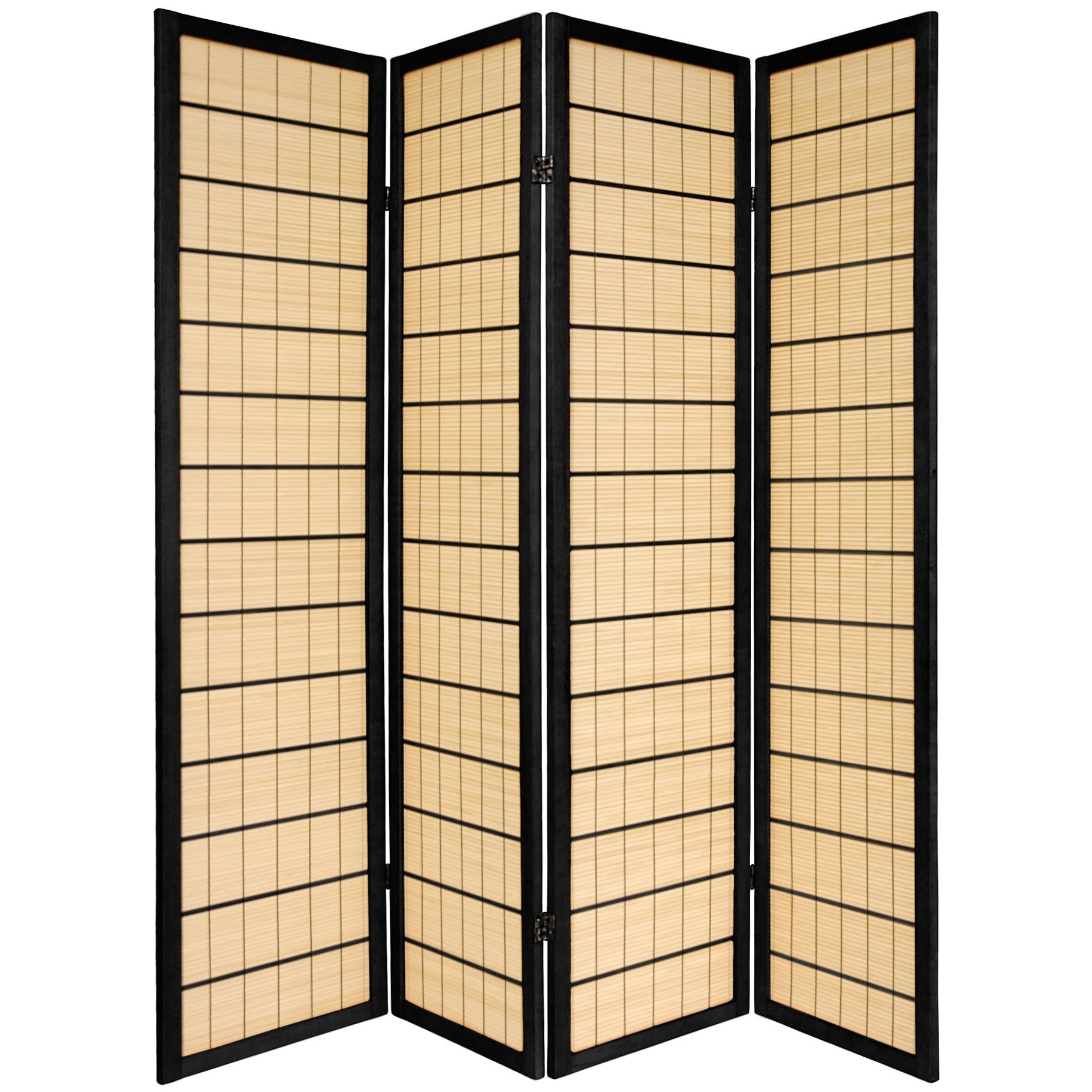 6 ft. Tall Kimura Shoji Screen - 4 Panel - Black