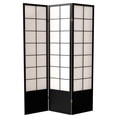 thumbnail image 1 of 6 ft. Tall Premium Japanese Design Wide Window Pane Screen - Black - 3 Panels, 1 of 6