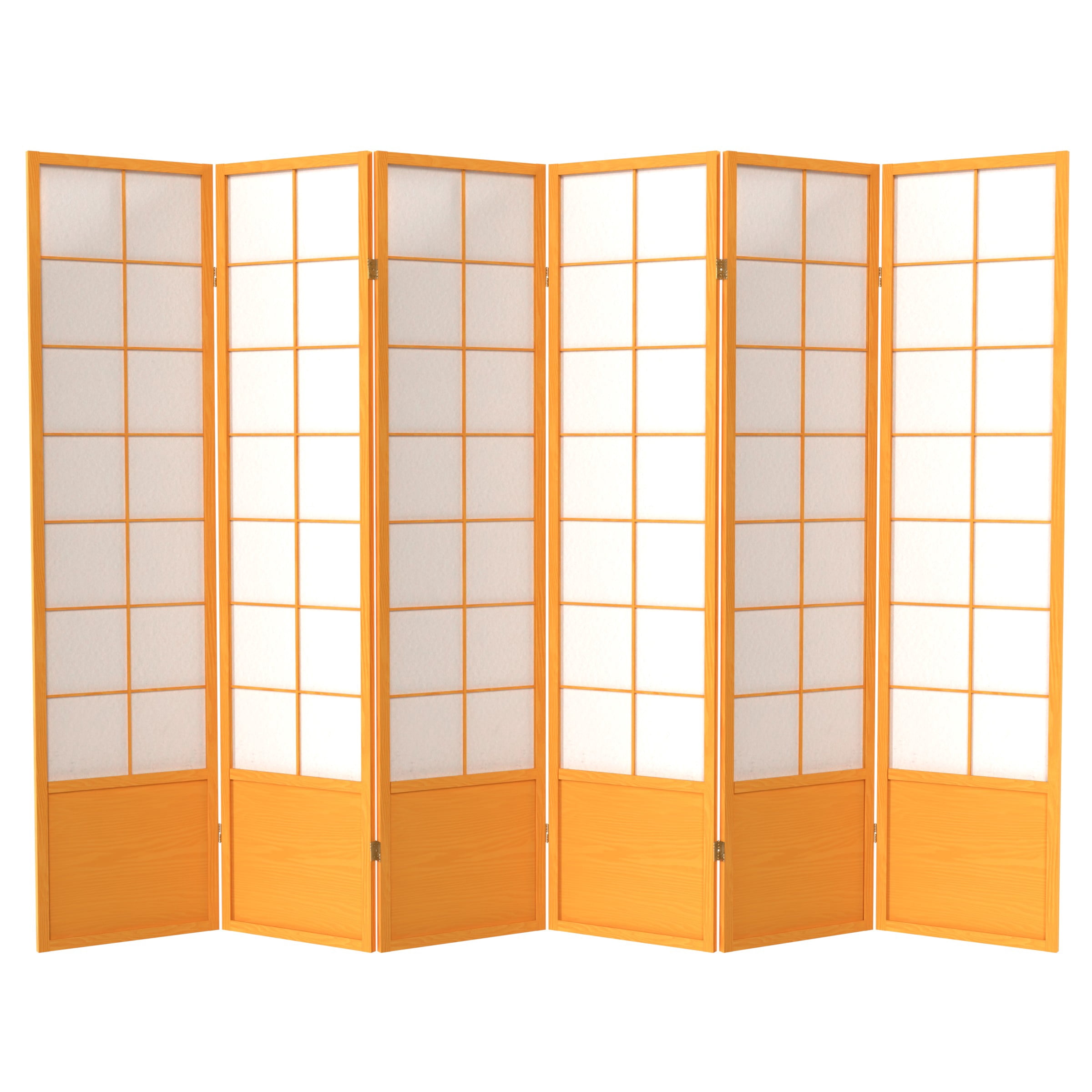 Pane Screen 6 ft. Tall Premium Japanese Design Wide Window Pane Screen - Honey - 6 ...