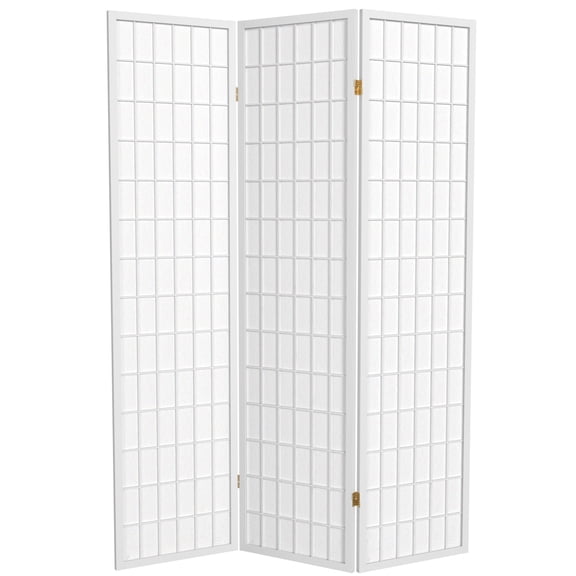 6 ft. Tall Window Pane Shoji Screen - White - 3 Panels