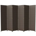 thumbnail image 1 of Red Lantern 6 ft. Tall Woven Fiber Outdoor All Weather Room Divider - 6 Panel - Dark Brown, 1 of 8