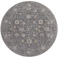 thumbnail image 1 of 6 ft. Taupe Blue & Orange Floral Power Loom Round Area Rug, 1 of 1