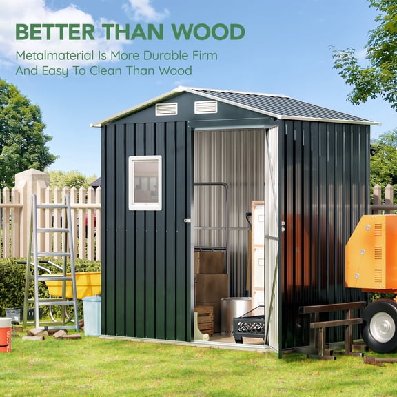 6 ft. W x 4 ft. D Outdoor Steel Storage Shed