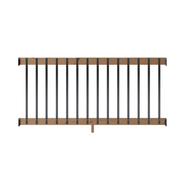 6 ft. WalnutTone Southern Yellow Pine Rail Kit with Aluminum