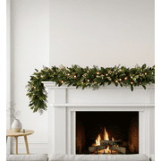 6 ft White Berry Cypress Christmas Garland Artificial Greenery Holiday Decoration Mantel Decor Winter Farmhouse Xmas Vine Indoor Outdoor Festive Home Accent