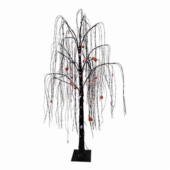 6 ft. Willow Tree with 320 Purple & Orange Fairy Lights