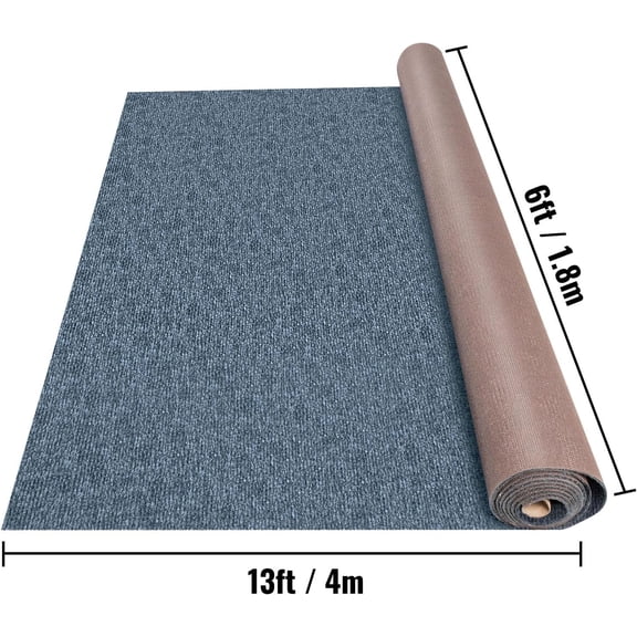 6 ft x 13 ft Grey Marine Carpet for Boats Waterproof - 0.18" Thick Indoor Outdoor Rug Carpet Roll for Home Porch Deck