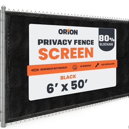 6 ft. x 50 ft. Privacy Screen Fence, Black