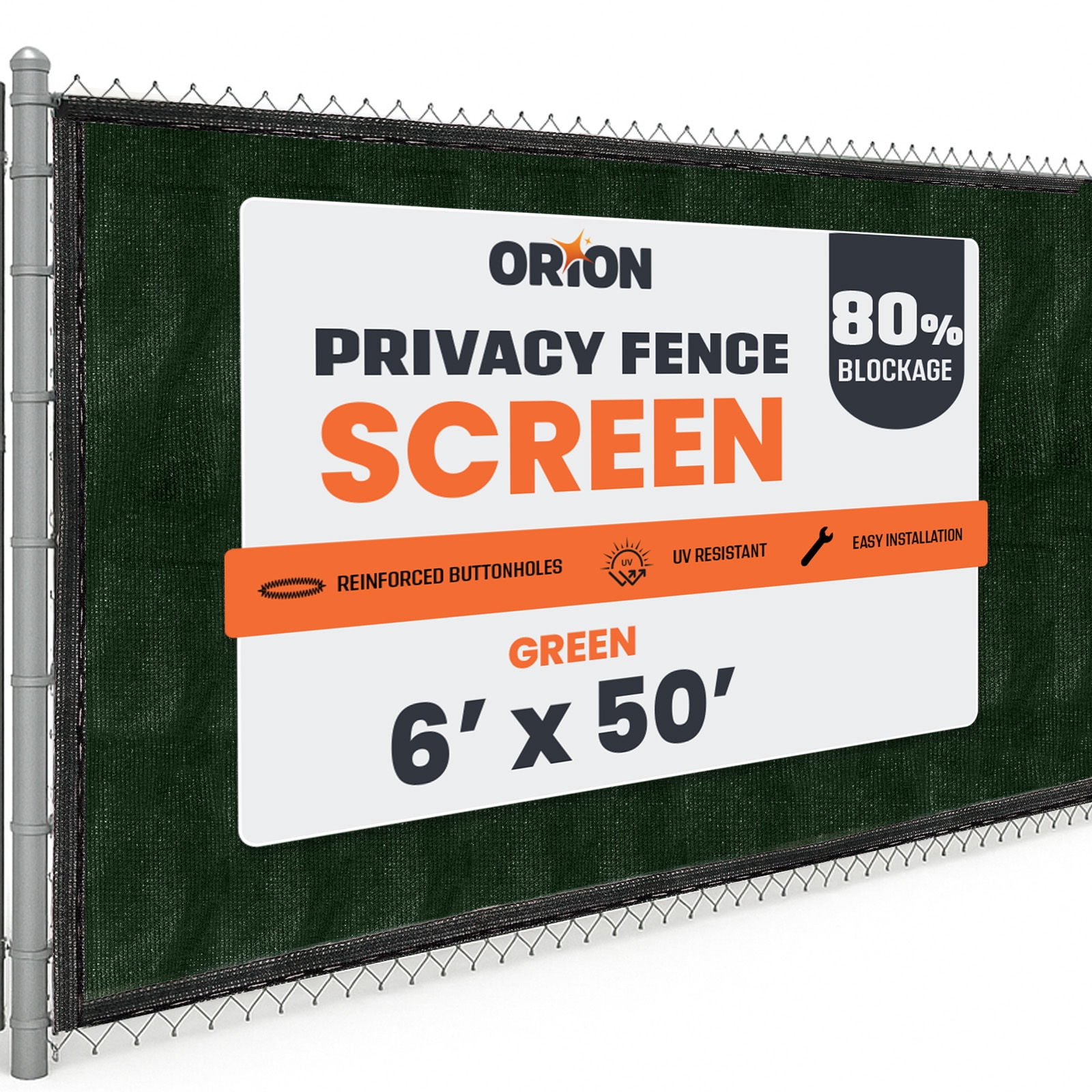 6 ft. x 50 ft. Privacy Screen Fence, Green