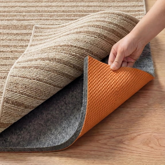 6 ft x 9 ft Rectangular Rug Pad 0.25 Inch Thick Non-Slip Felt and Natural Rubber Backing for Hardwood Floors