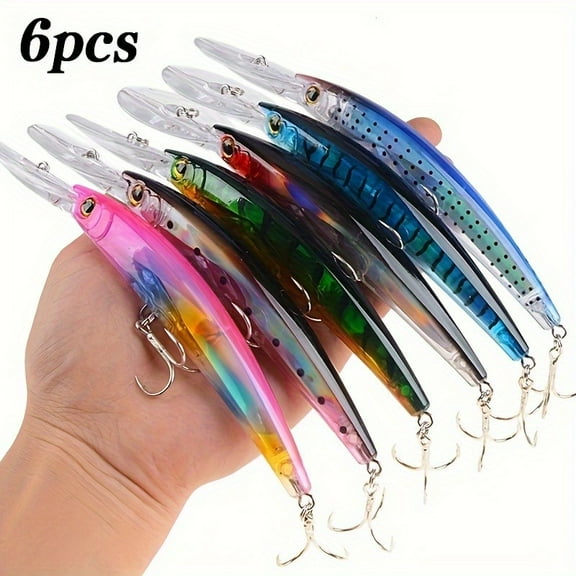 6 high-quality swing baits, perfect for catching barracudas, carp and other fish