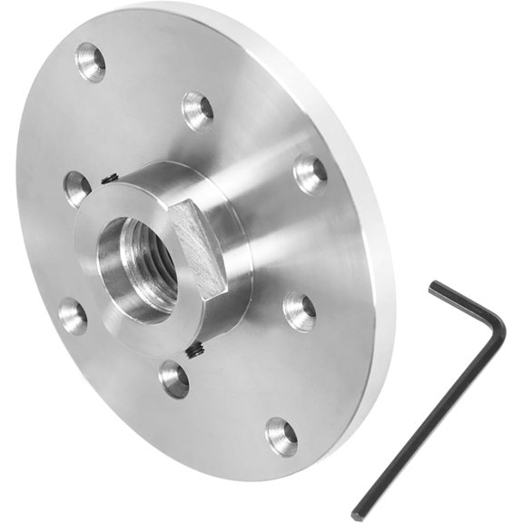 6 in 1-1/4 in X 8tpi Steel Lathe Faceplate Threaded Set Screw Locking Spindle for Woodworking