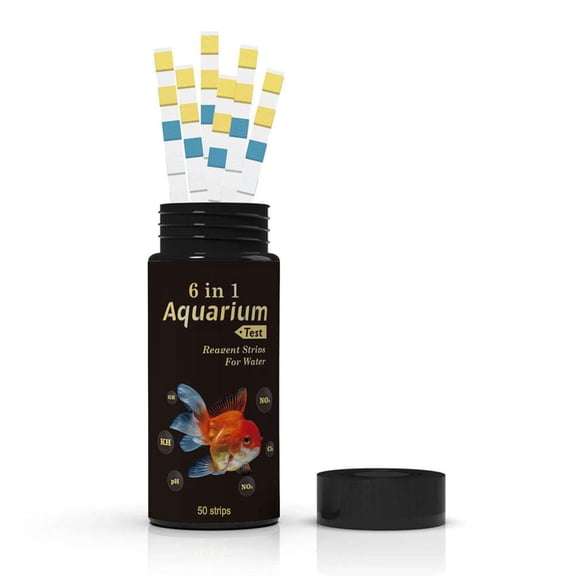 6-in-1 Aquarium Water Test Strips,Multi-Parameter Test Kit for Fish Tank, Pond, Freshwater (50 Strips)